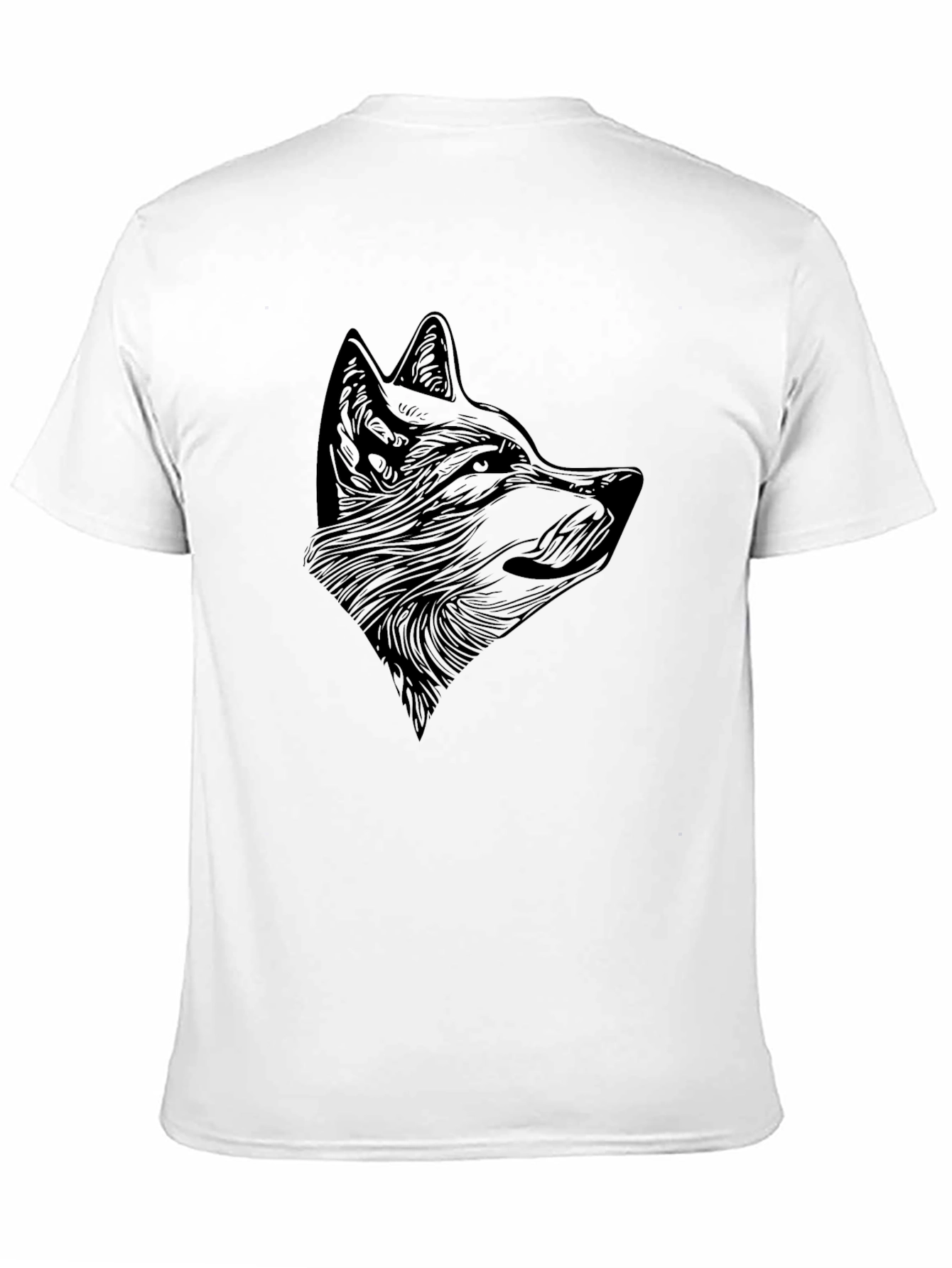Mens Black Wolf Graphic T-Shirt