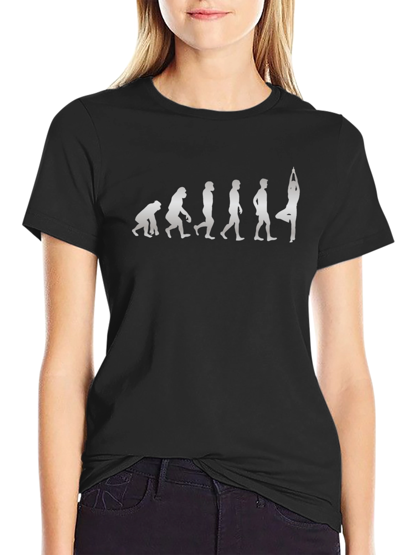 Evolution Yoga T-Shirt - Black Cotton Tee