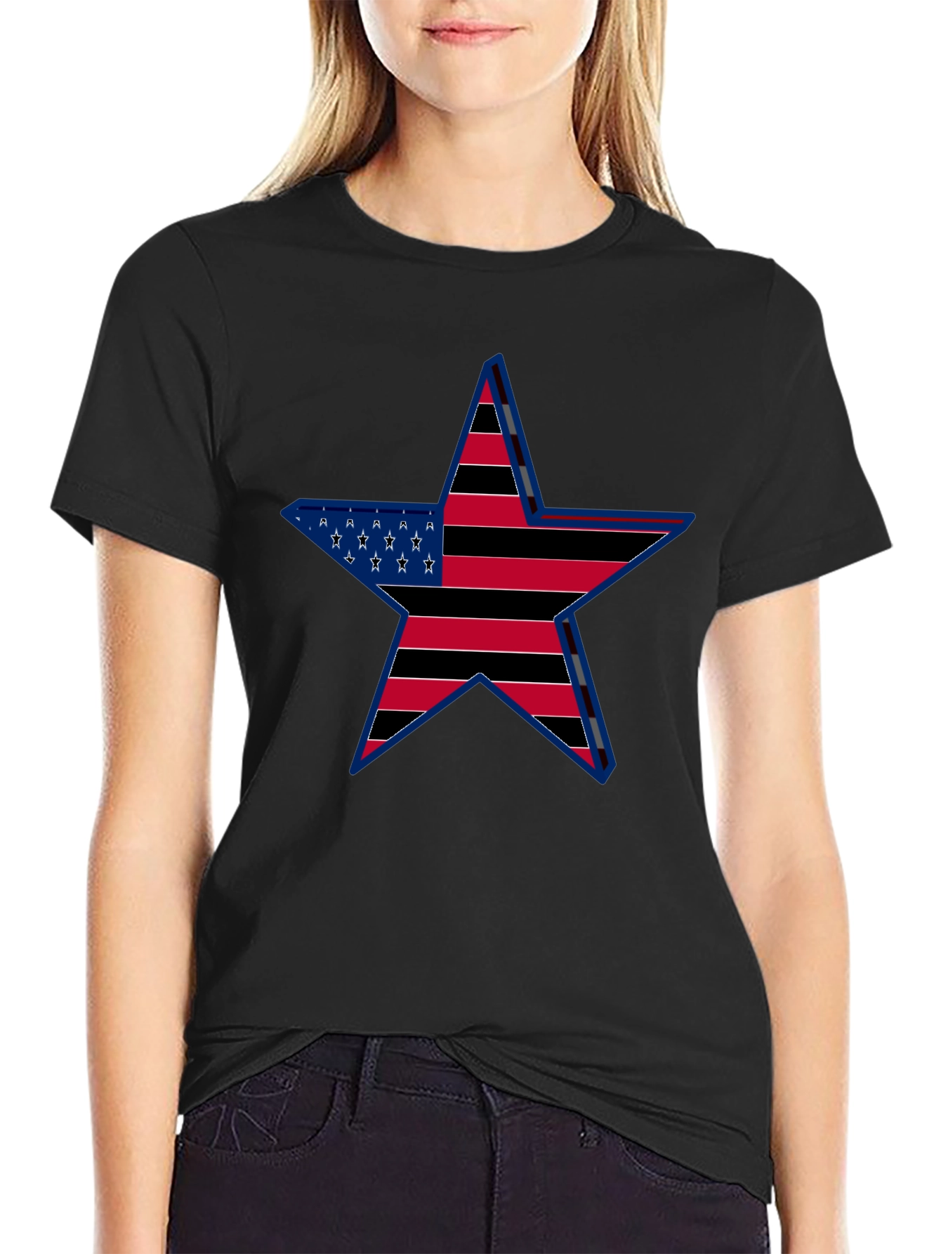American Flag Star Graphic T-Shirt