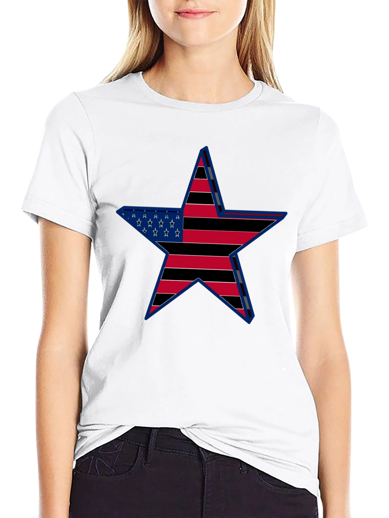 American Flag Star Graphic T-Shirt