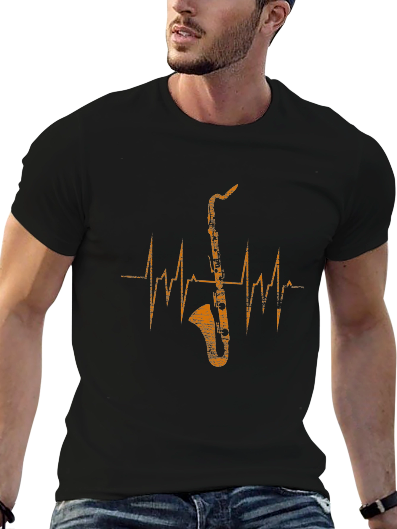 Saxophone Heartbeat Graphic Tee