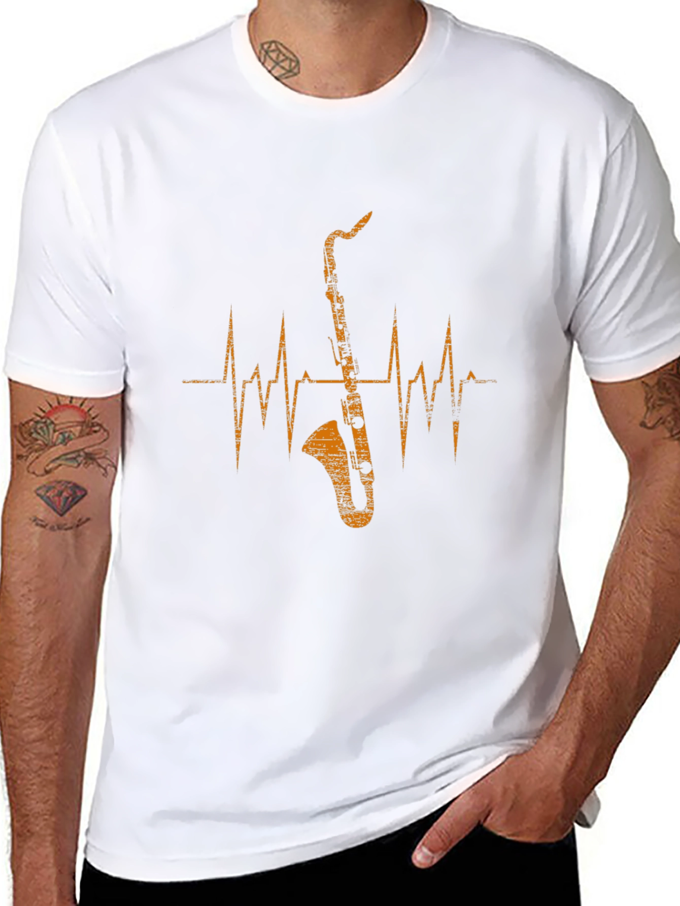 Saxophone Heartbeat Graphic Tee