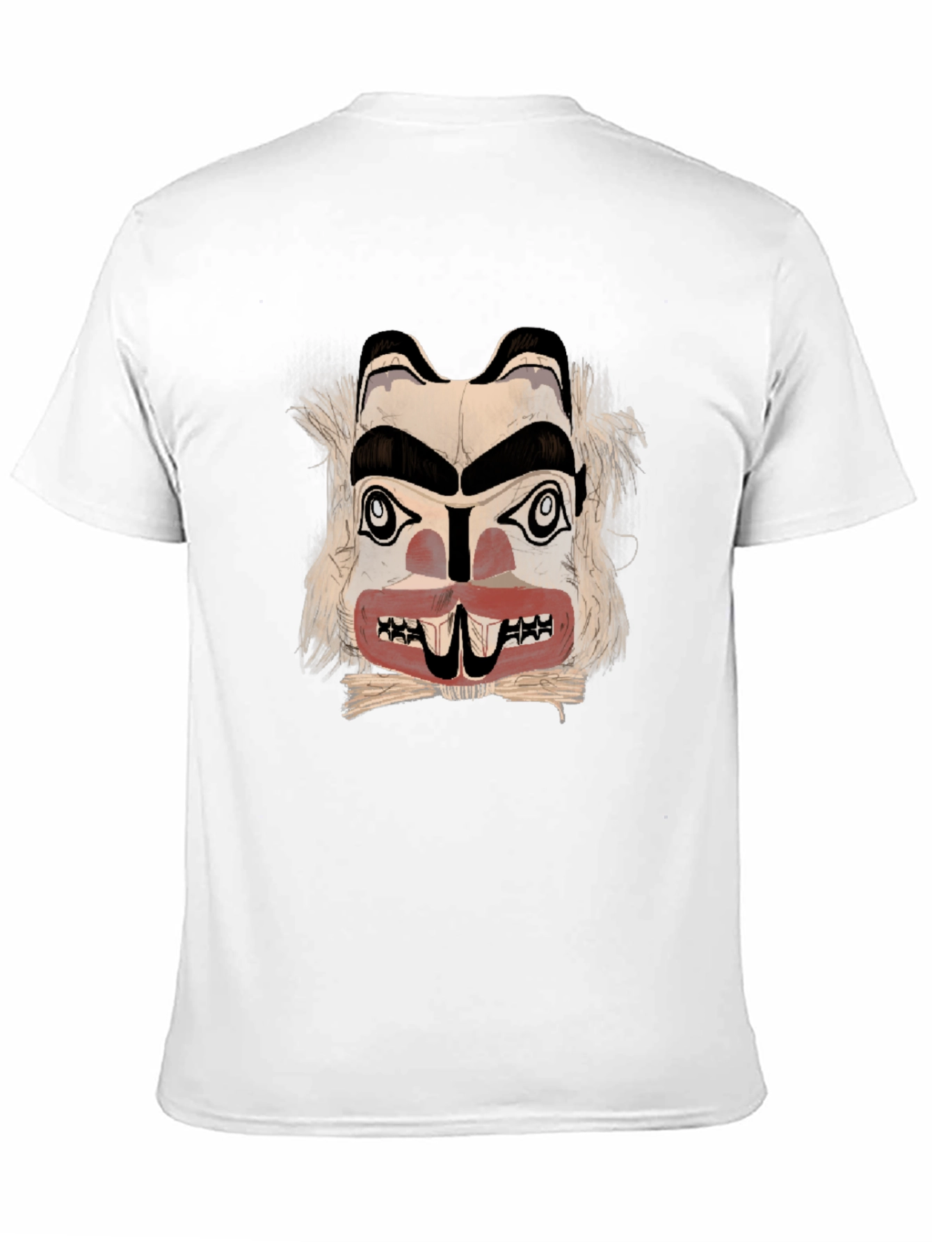 Graphic Tee: Native American Mask Design - Black