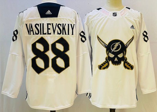 Men's Tampa Bay Lightning Andrei Vasilevskiy #88 White Game Jerseys