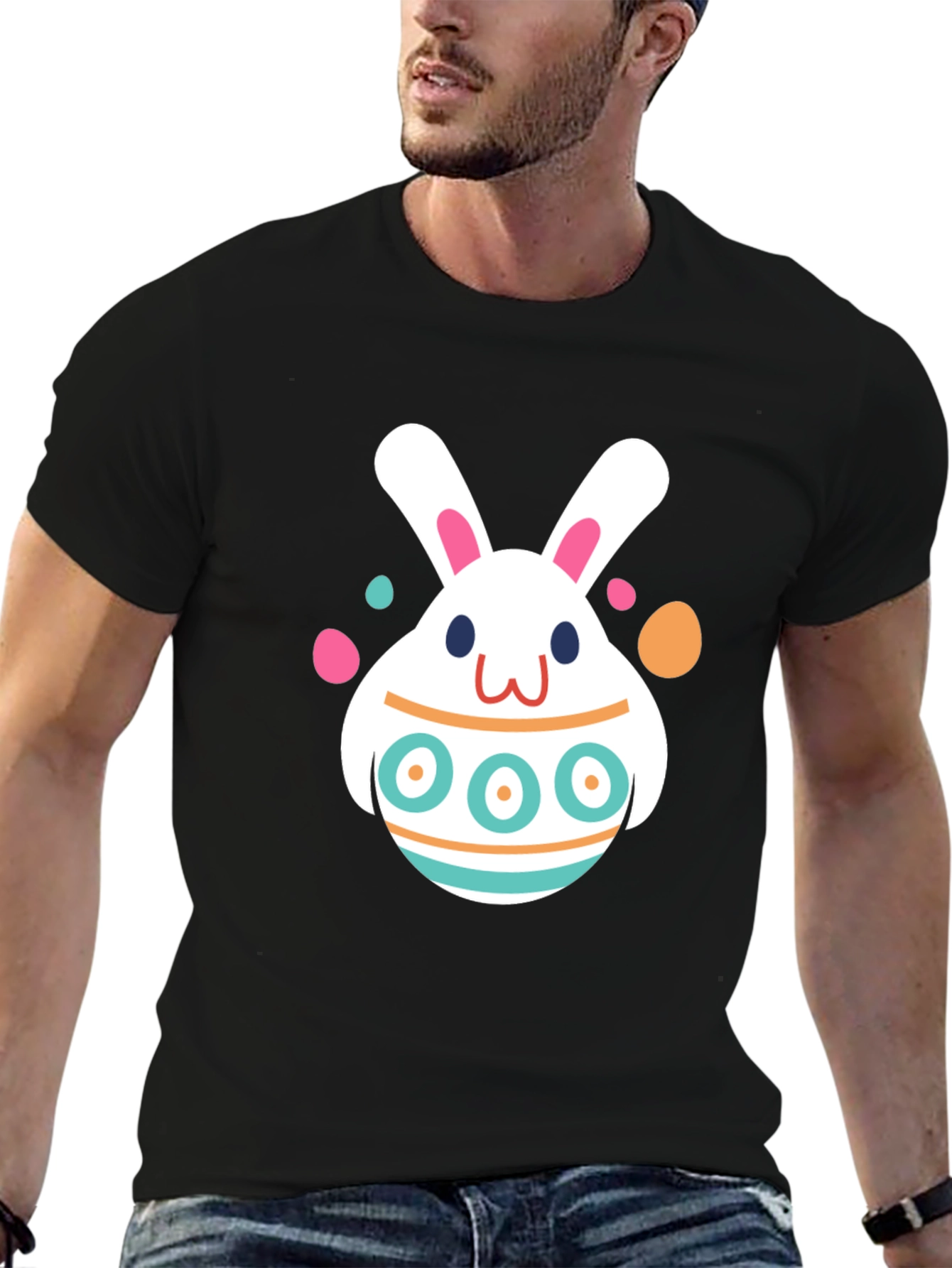 Easter Bunny Egg Black T-Shirt