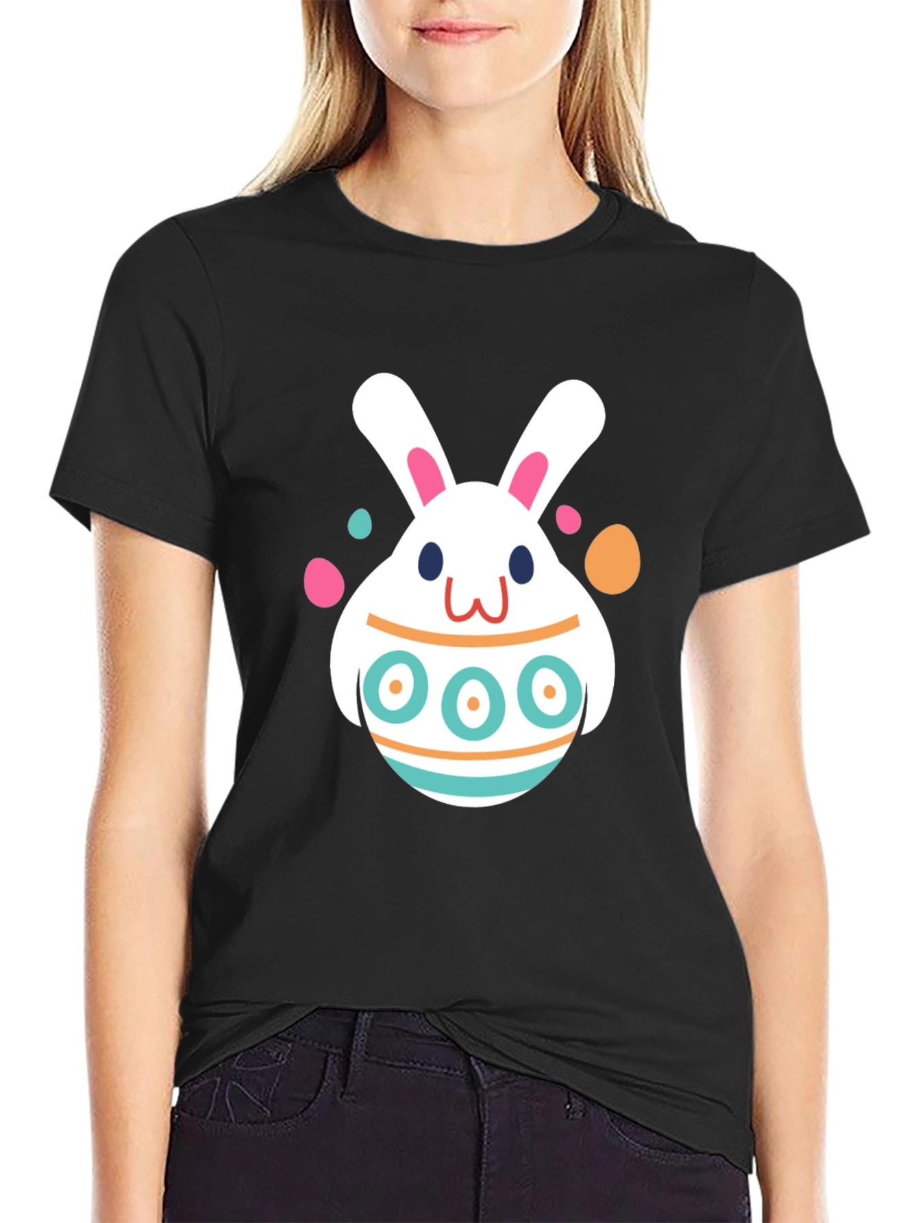 Easter Bunny Egg Black T-Shirt