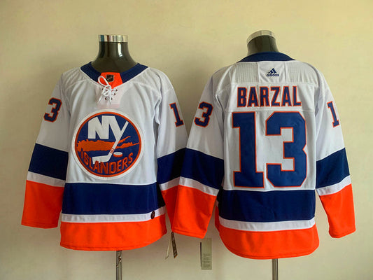 Men's New York Islanders Mathew Barzal #13 White Player Game Jerseys