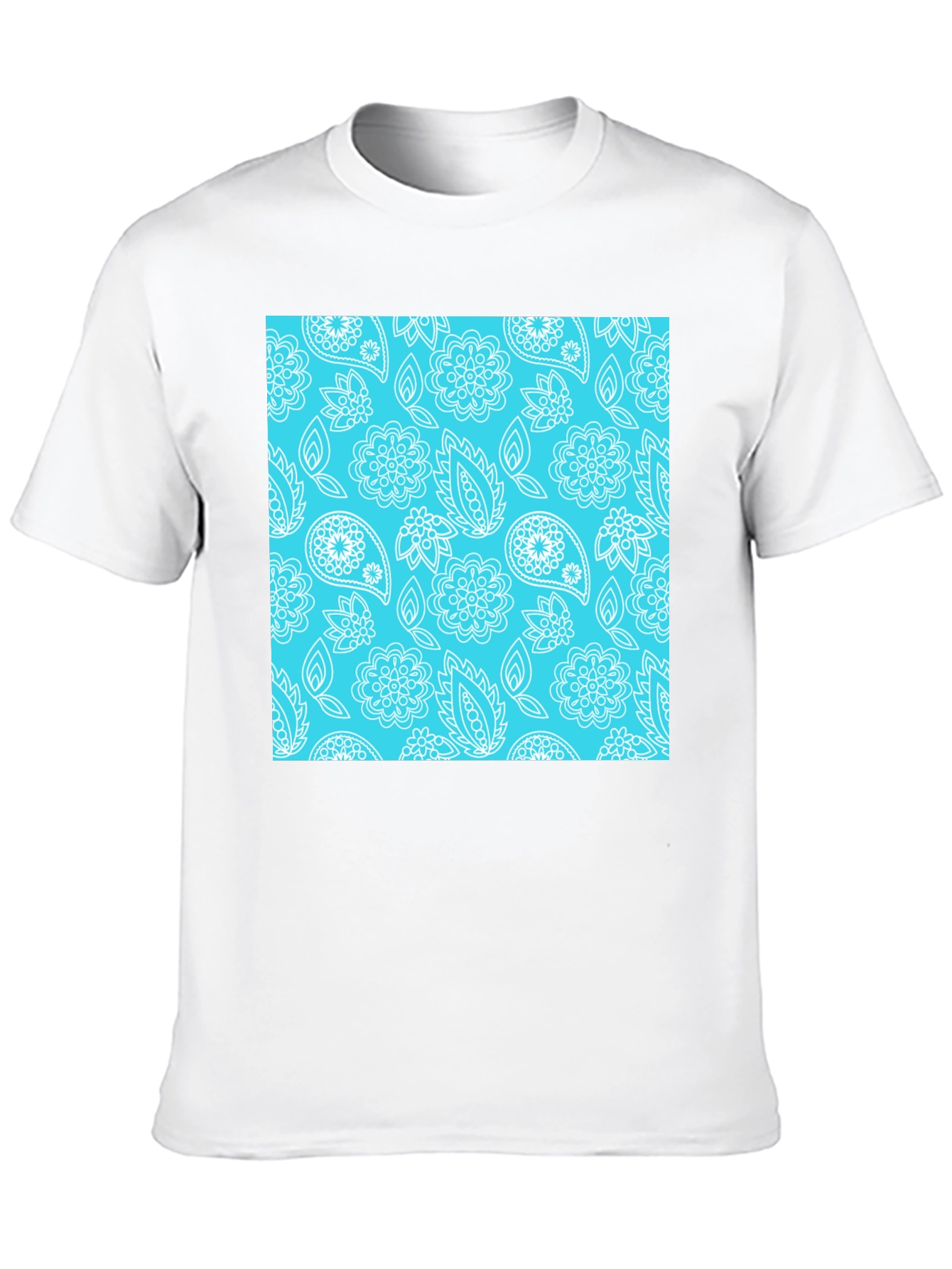 Trendy Paisley Pattern T-Shirt - Stylish Black Tee