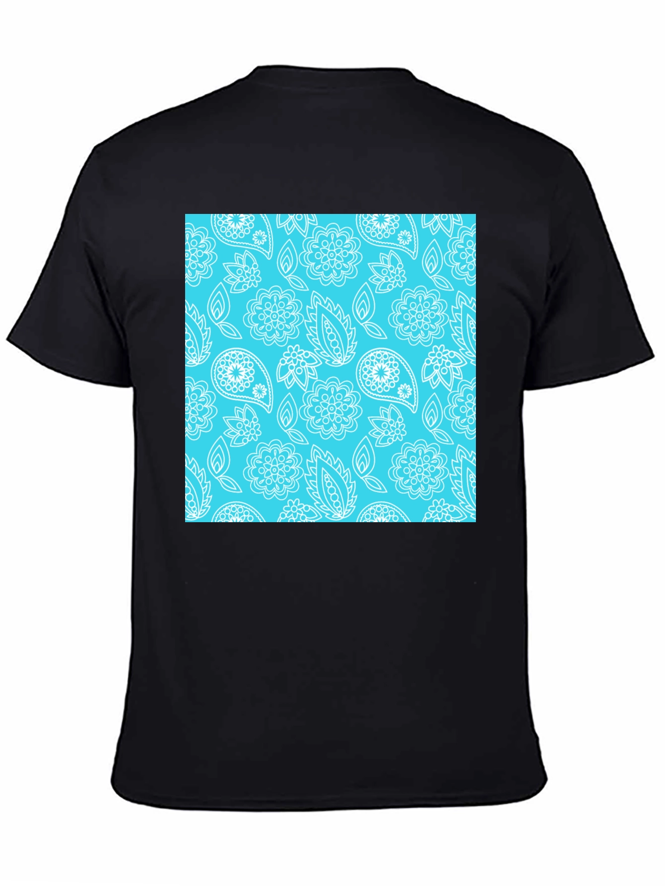 Trendy Paisley Pattern T-Shirt - Stylish Black Tee