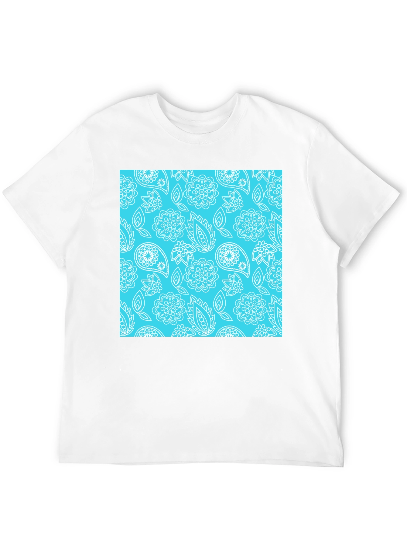 Trendy Paisley Pattern T-Shirt - Stylish Black Tee