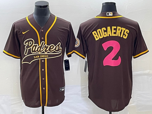 Men's San Diego Padres Xander Bogaerts #2 Brown Replica Player Jerseys Joint Edition