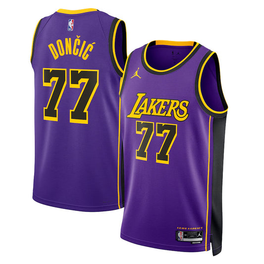 Los Angeles Lakers Jordan Brand Statement Edition Swingman Jersey - Purple - Luka Don��i��
