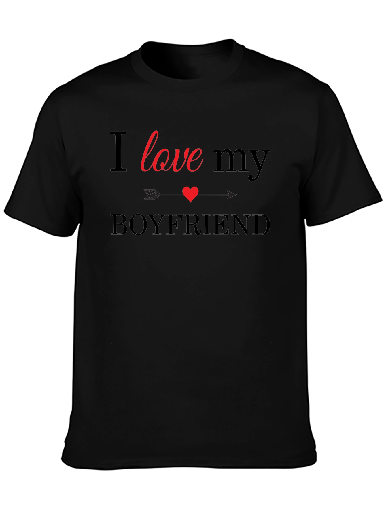I Love My Boyfriend Graphic Tee - Black