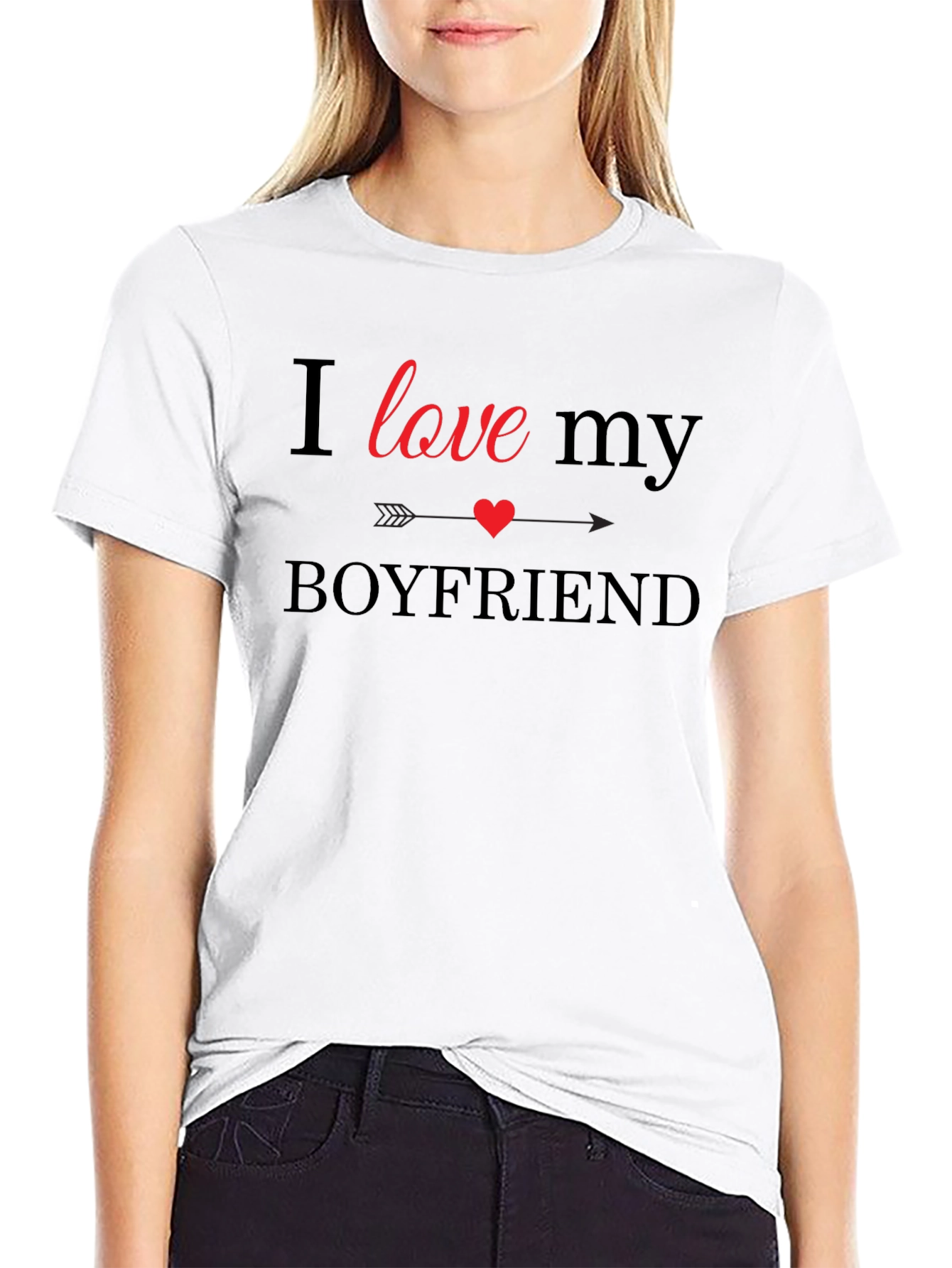 I Love My Boyfriend Graphic Tee - Black