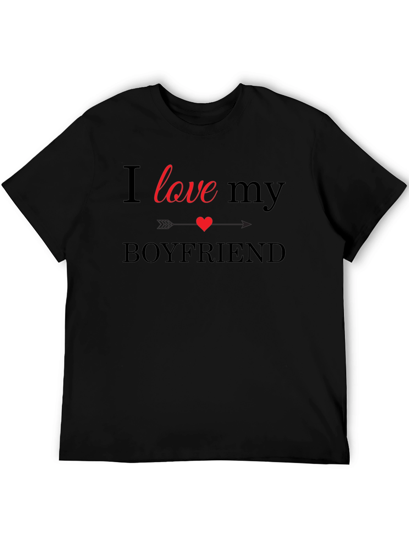I Love My Boyfriend Graphic Tee - Black