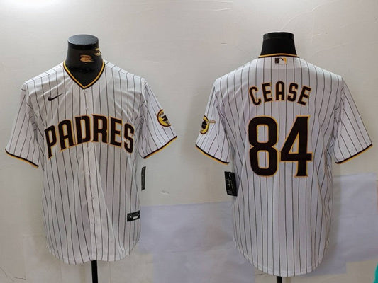Men's San Diego Padres Dylan Cease #84 White Home Limited Player Jerseys