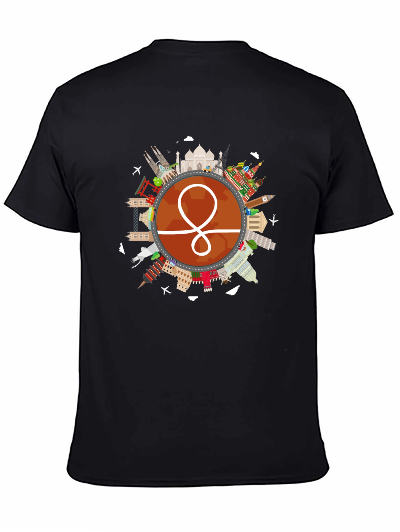 World Traveler Graphic Tee - Black Unisex Shirt