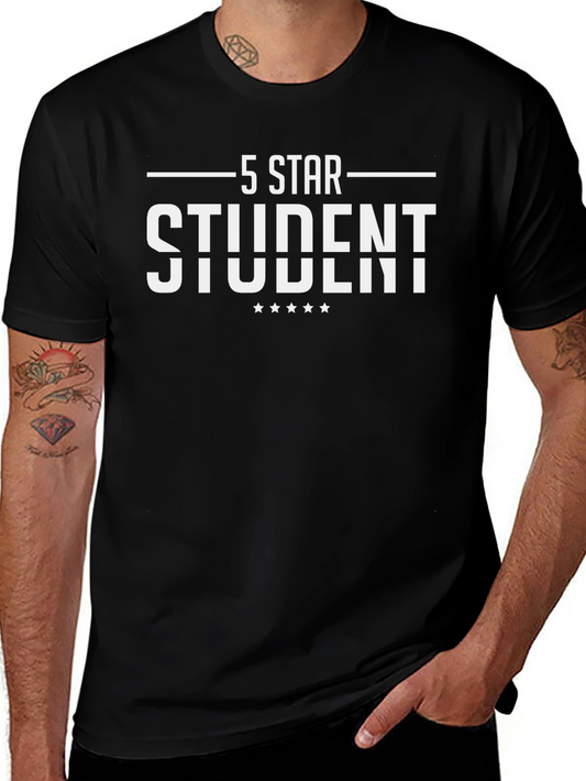 5 Star Student Black T-Shirt