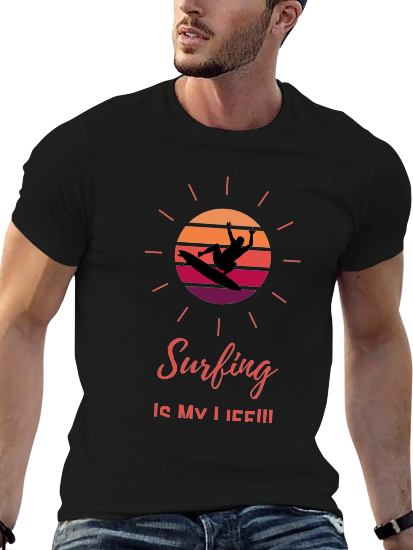 Surfing Is My Life Graphic T-Shirt