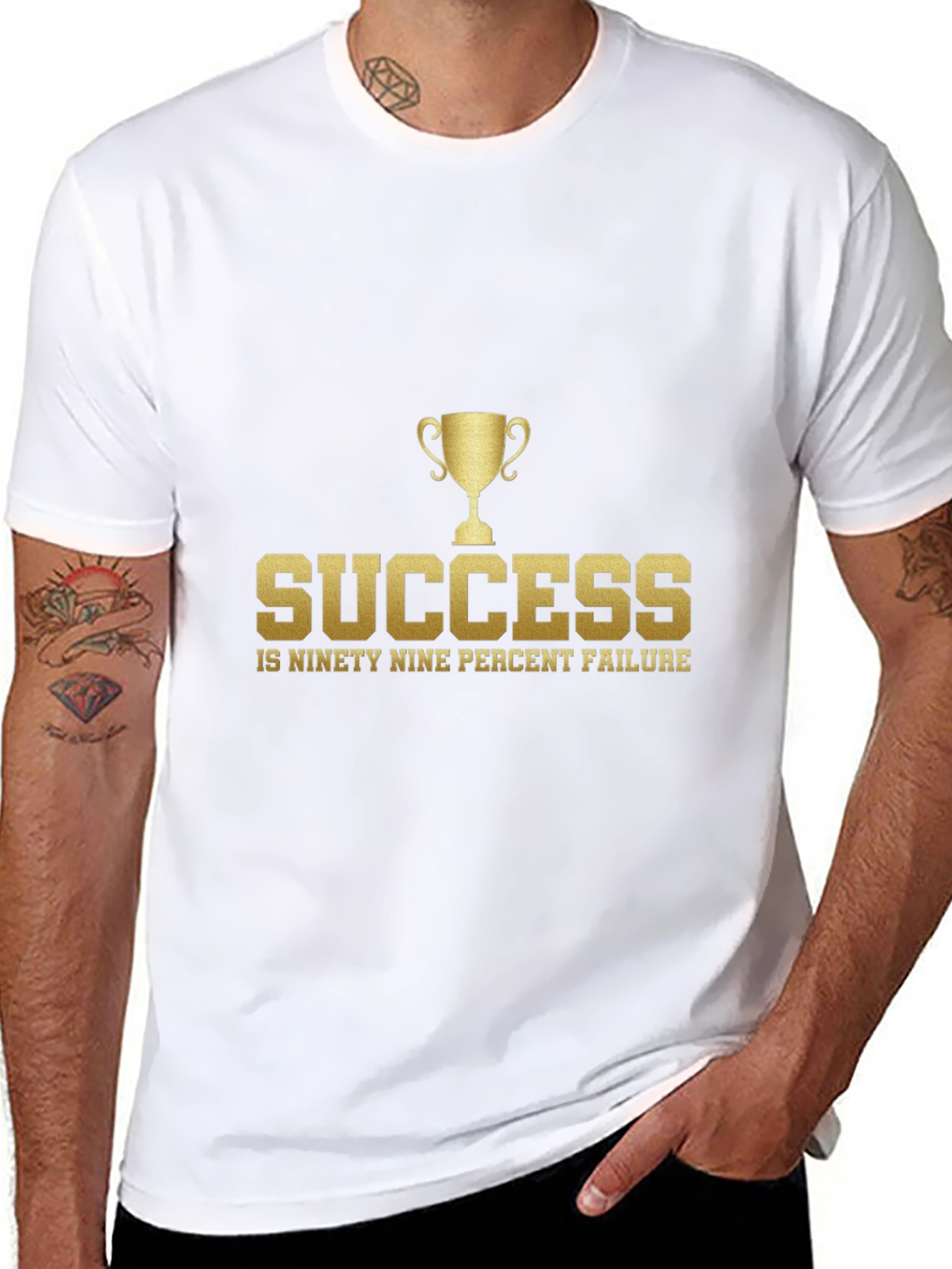 Success Quote Graphic Tee - Black Cotton Blend