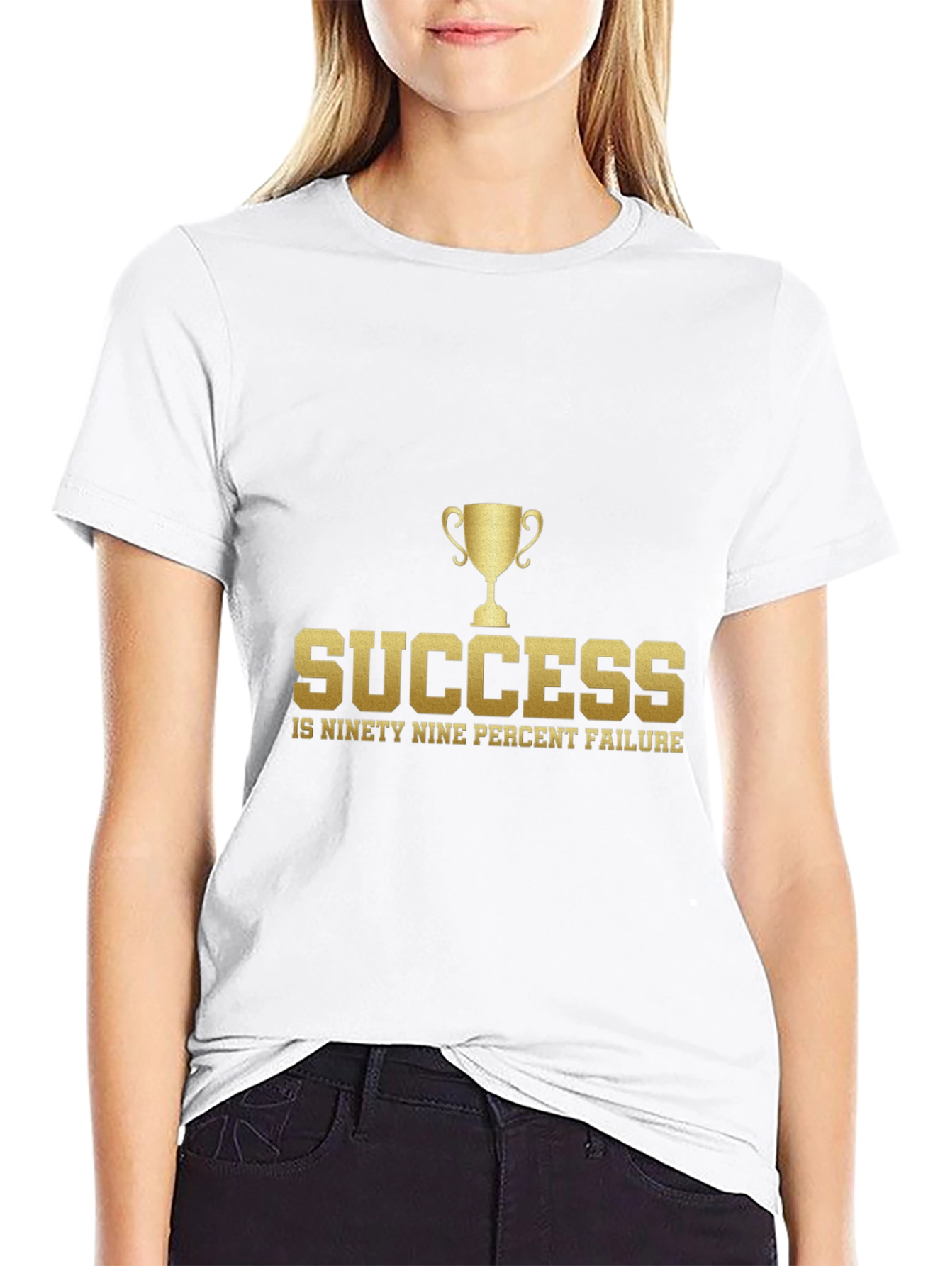 Success Quote Graphic Tee - Black Cotton Blend