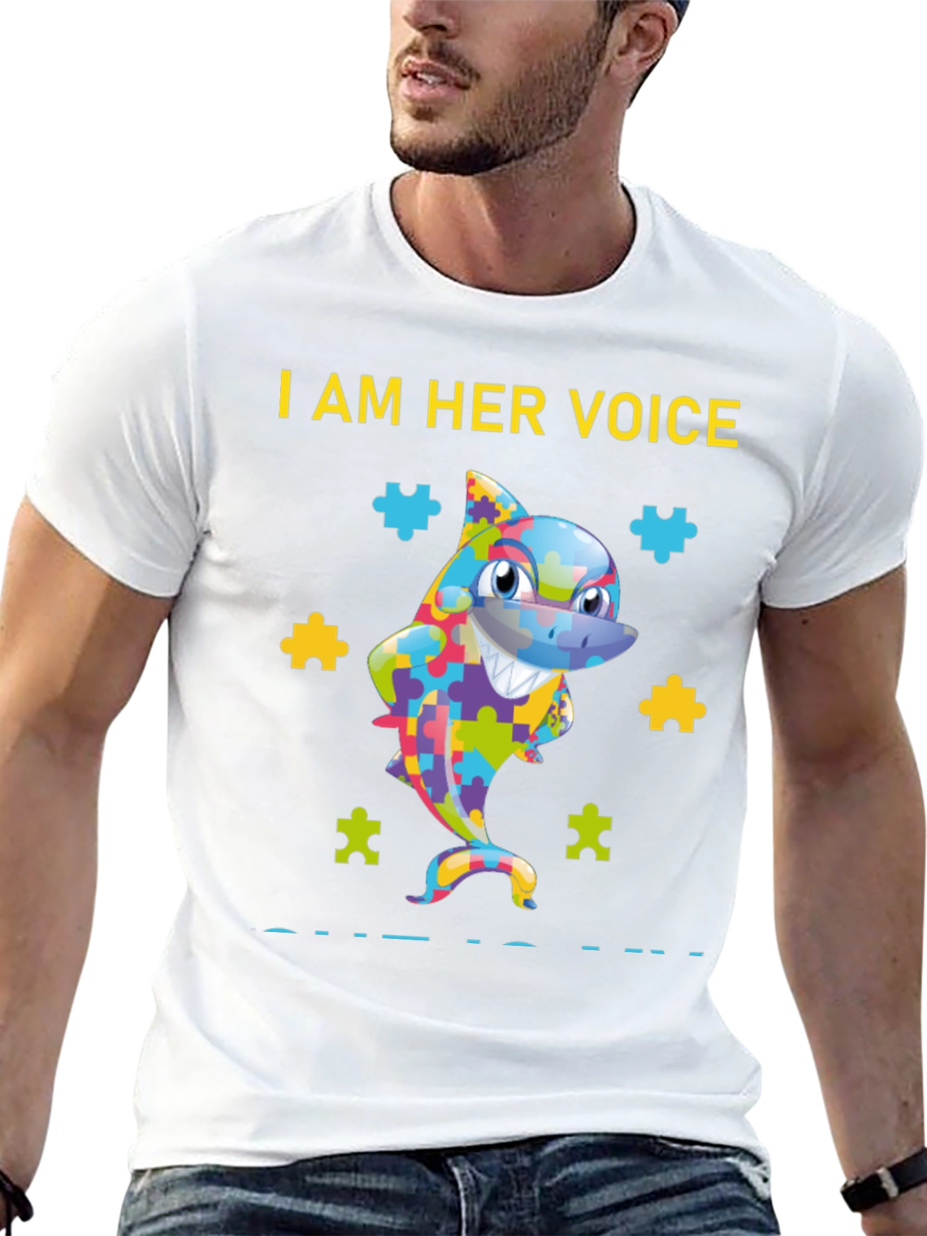 Autism Awareness Shark T-Shirt - Her Voice