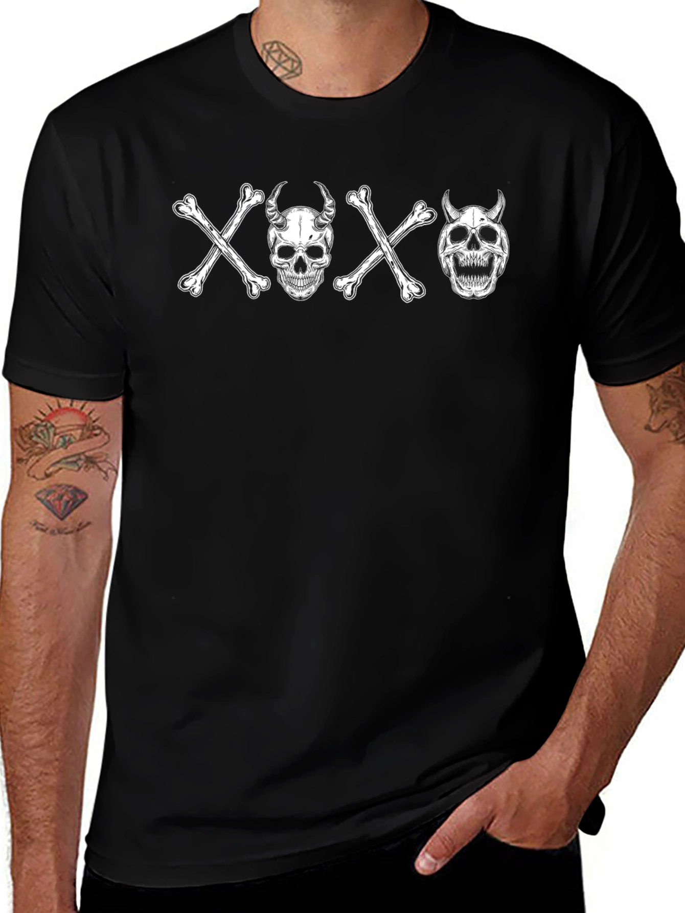 Skull & Crossbones Graphic Tee - Edgy Design