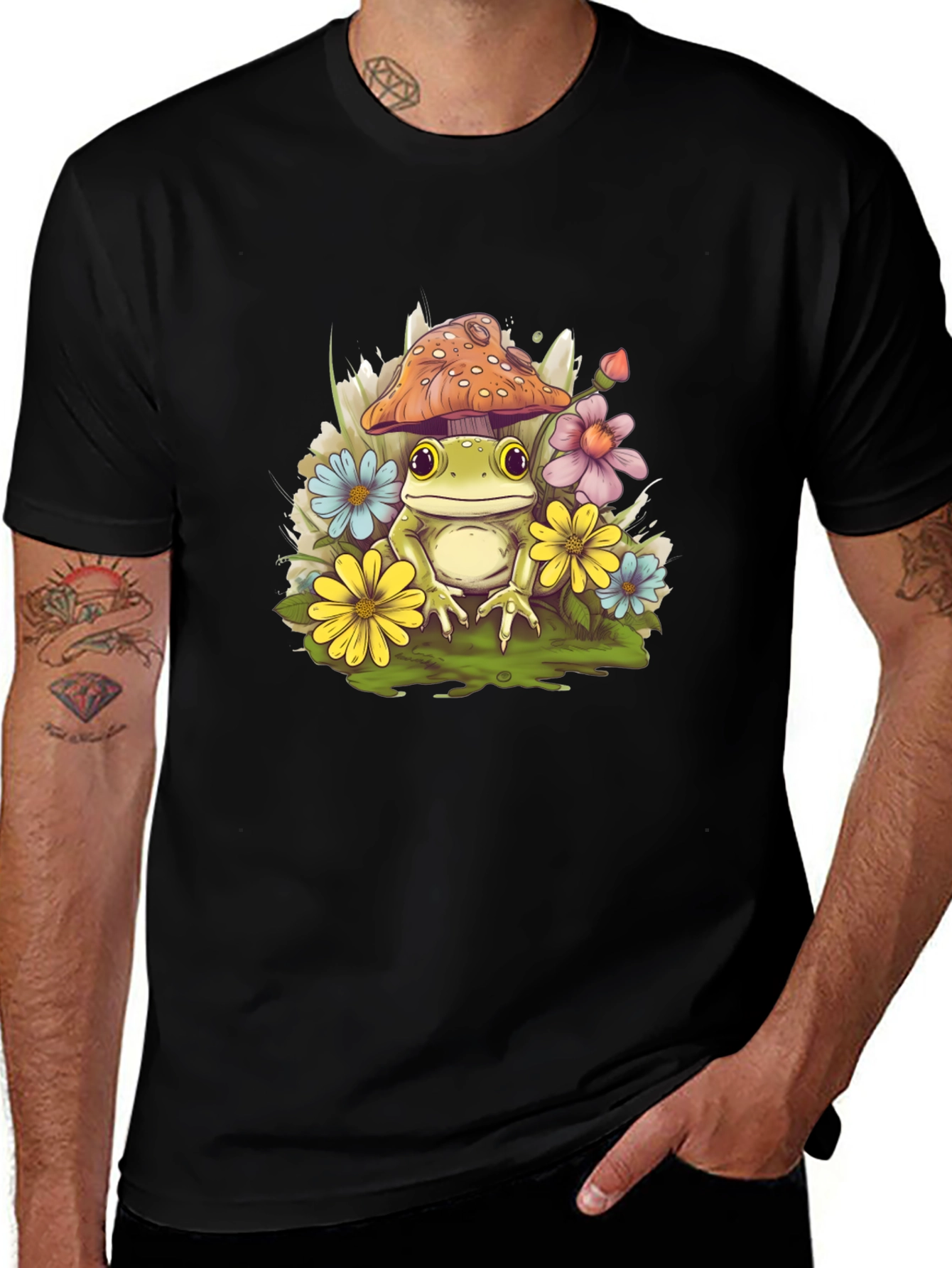 Mushroom Frog Graphic Tee - Whimsical Comfort