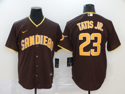 Men's San Diego Padres Fernando Tatis Jr. #23 Stitched Brown Jerseys
