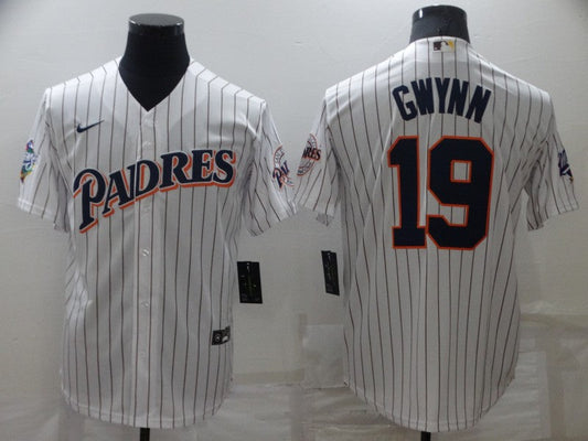 Men's San Diego Padres Tony Gwynn #19 White Replica Team Jerseys