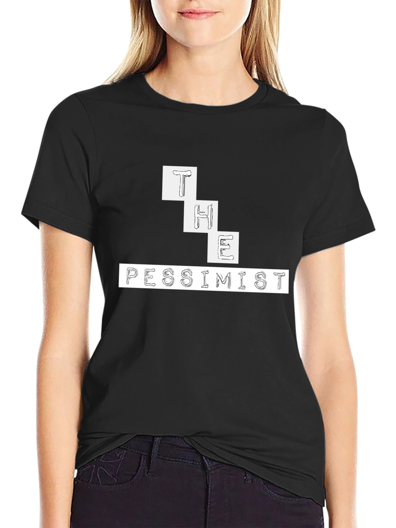 The Pessimist Graphic Tee - Black Cotton Casual Shirt
