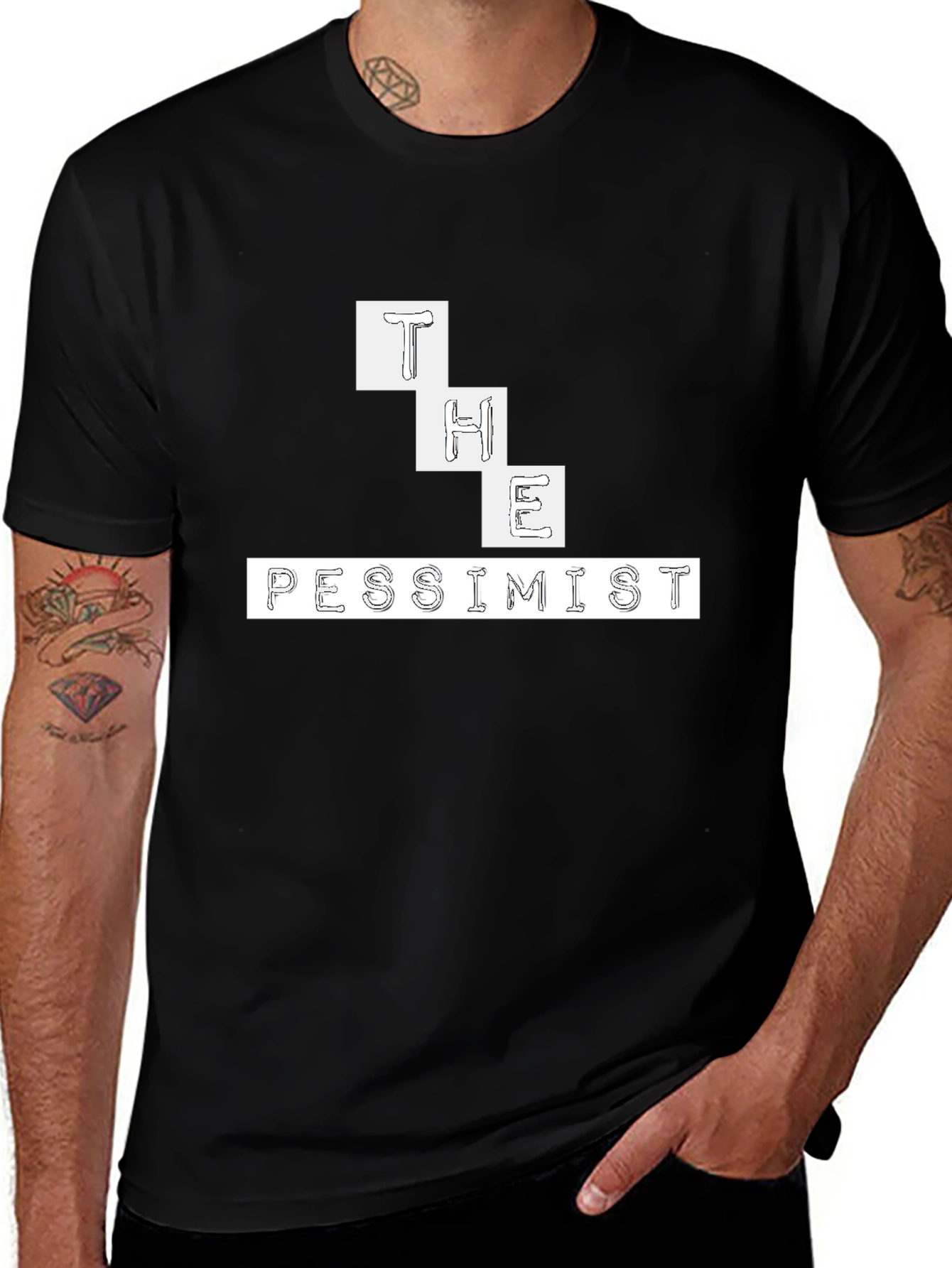 The Pessimist Graphic Tee - Black Cotton Casual Shirt
