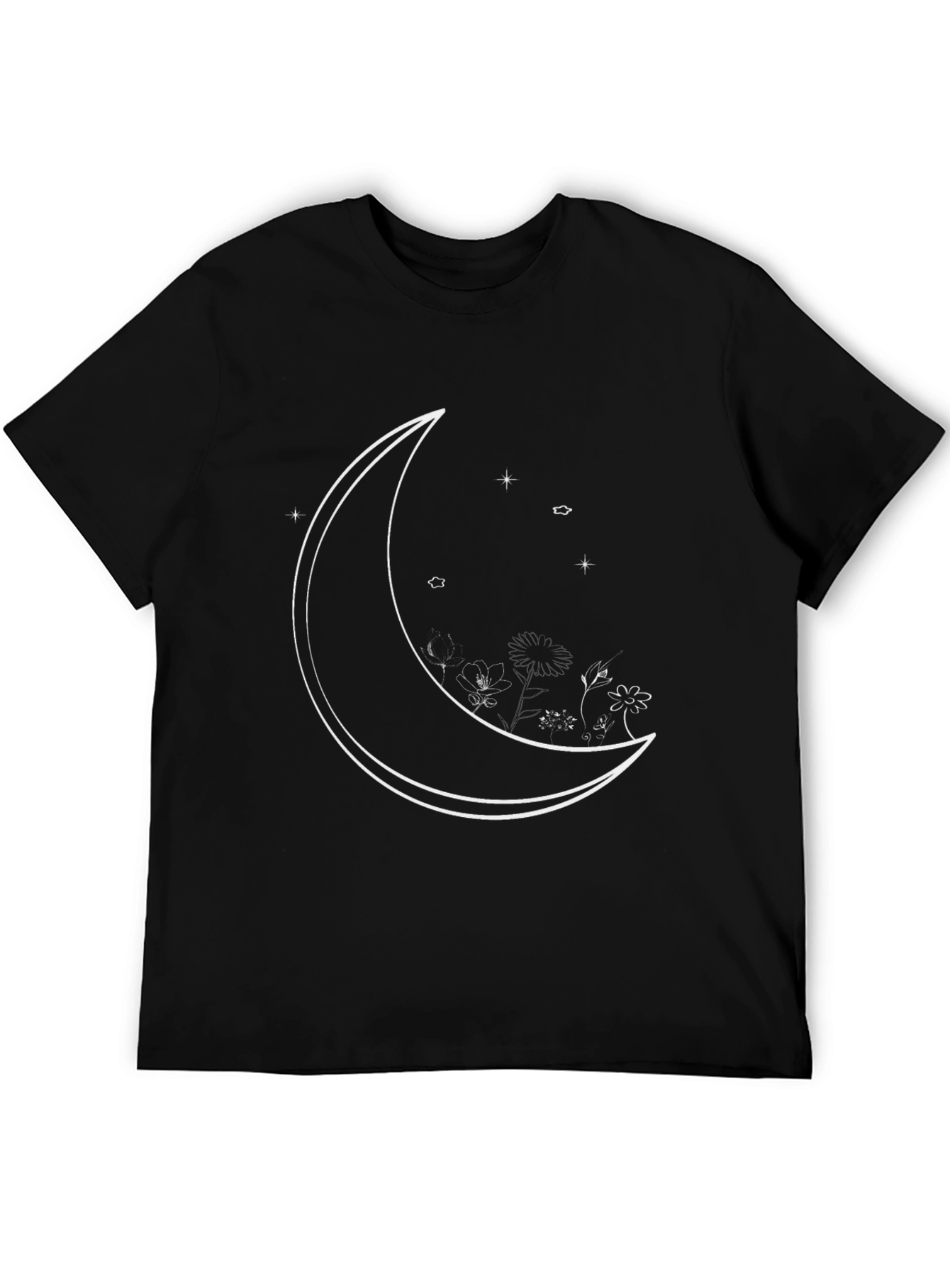 Celestial Moon Graphic Tee - Mens Black T-Shirt