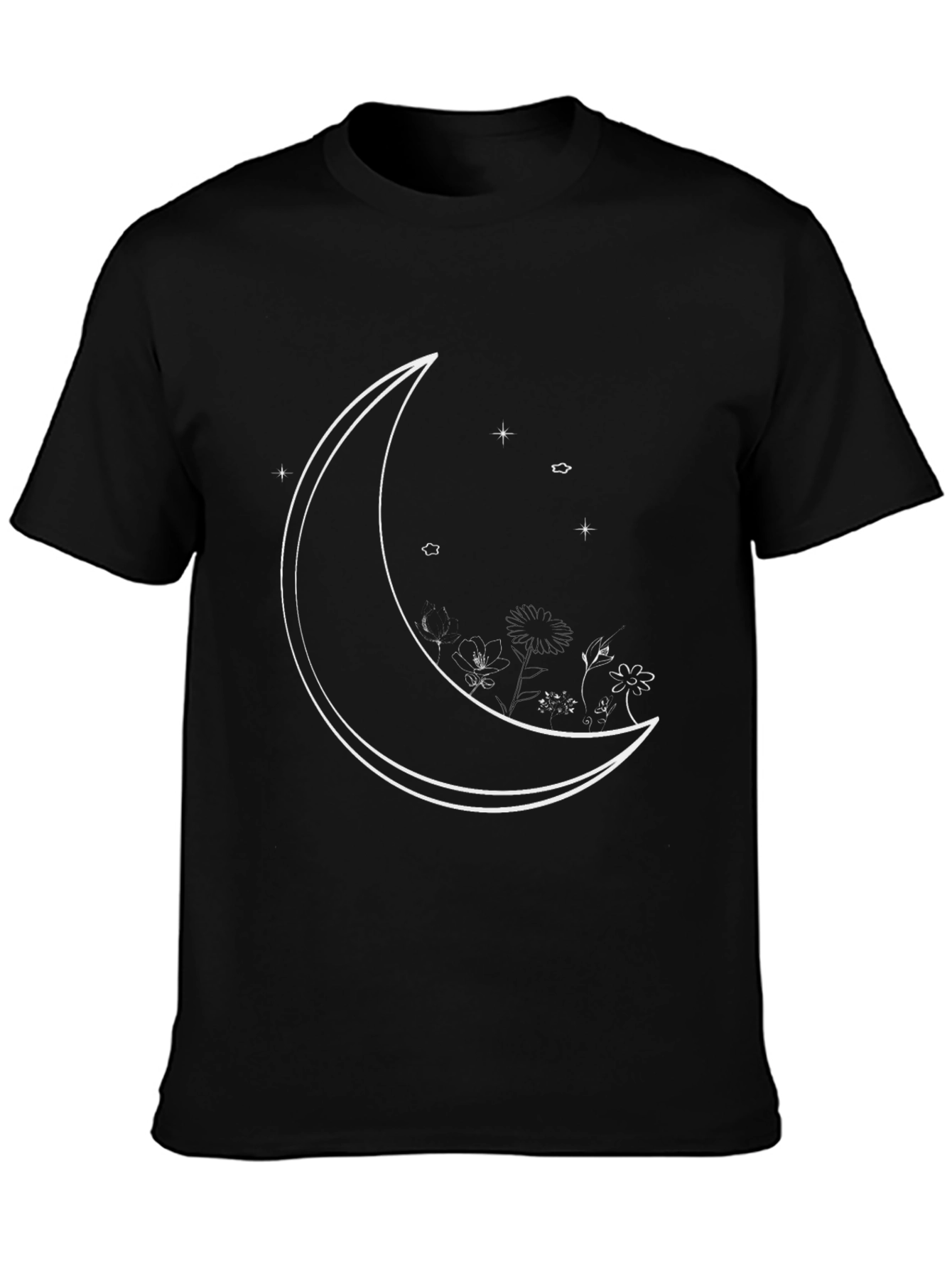 Celestial Moon Graphic Tee - Mens Black T-Shirt
