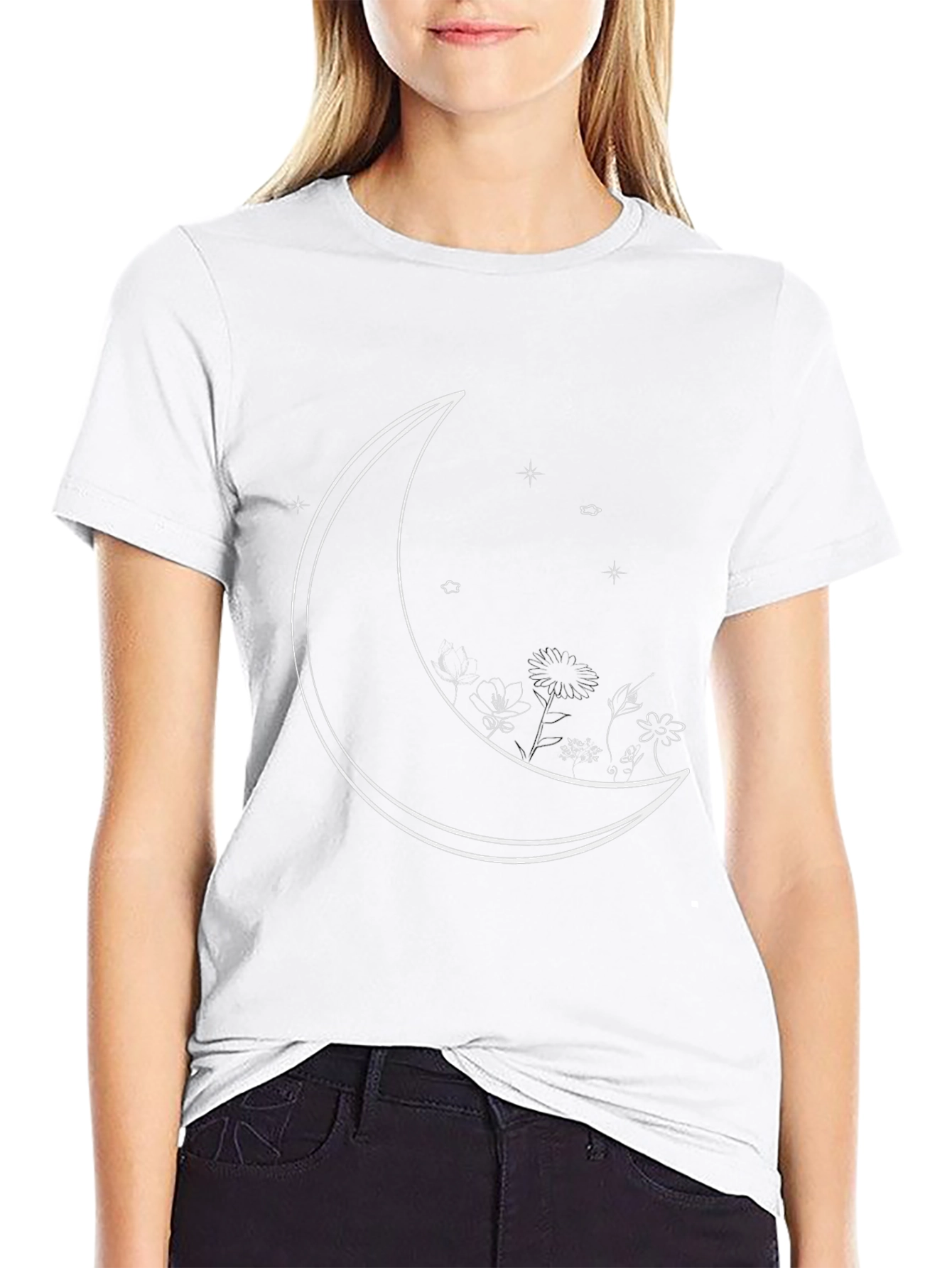 Celestial Moon Graphic Tee - Mens Black T-Shirt