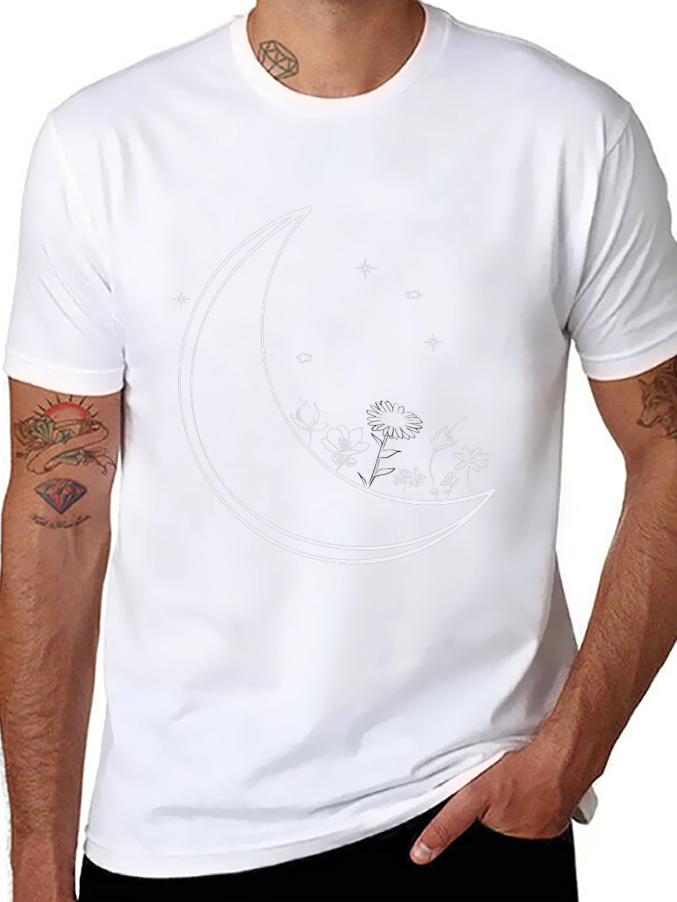 Celestial Moon Graphic Tee - Mens Black T-Shirt