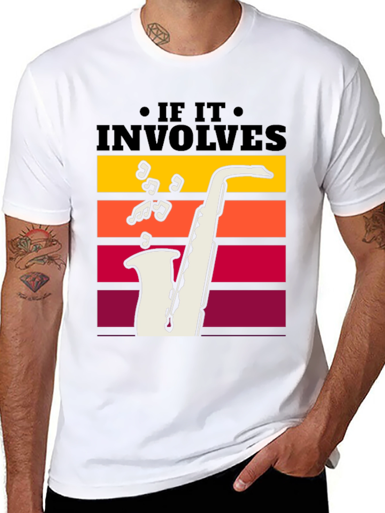 If It Involves Saxophone Black T-Shirt