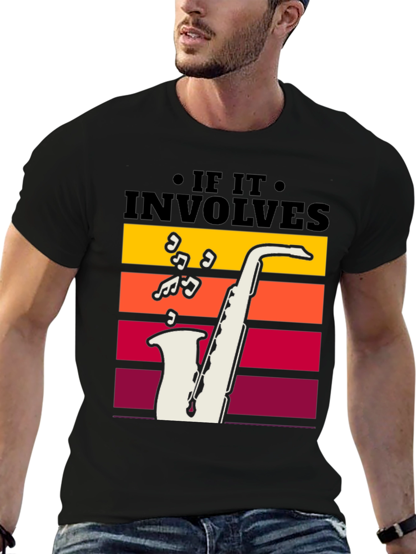 If It Involves Saxophone Black T-Shirt