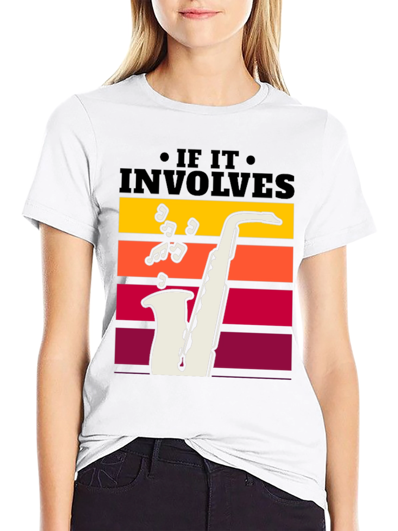 If It Involves Saxophone Black T-Shirt