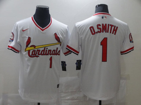 Men's St. Louis Cardinals Ozzie Smith #1 White Authentic Game Jerseys
