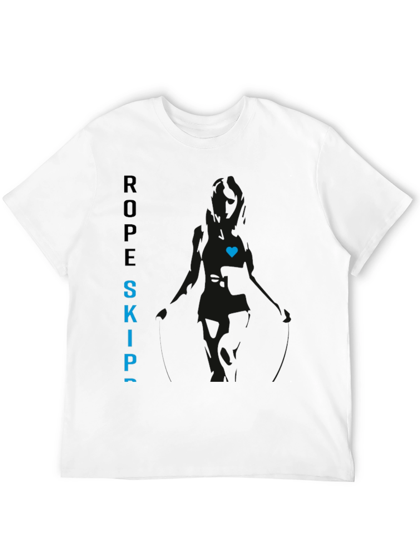 Black Rope Skip Tee with Heart