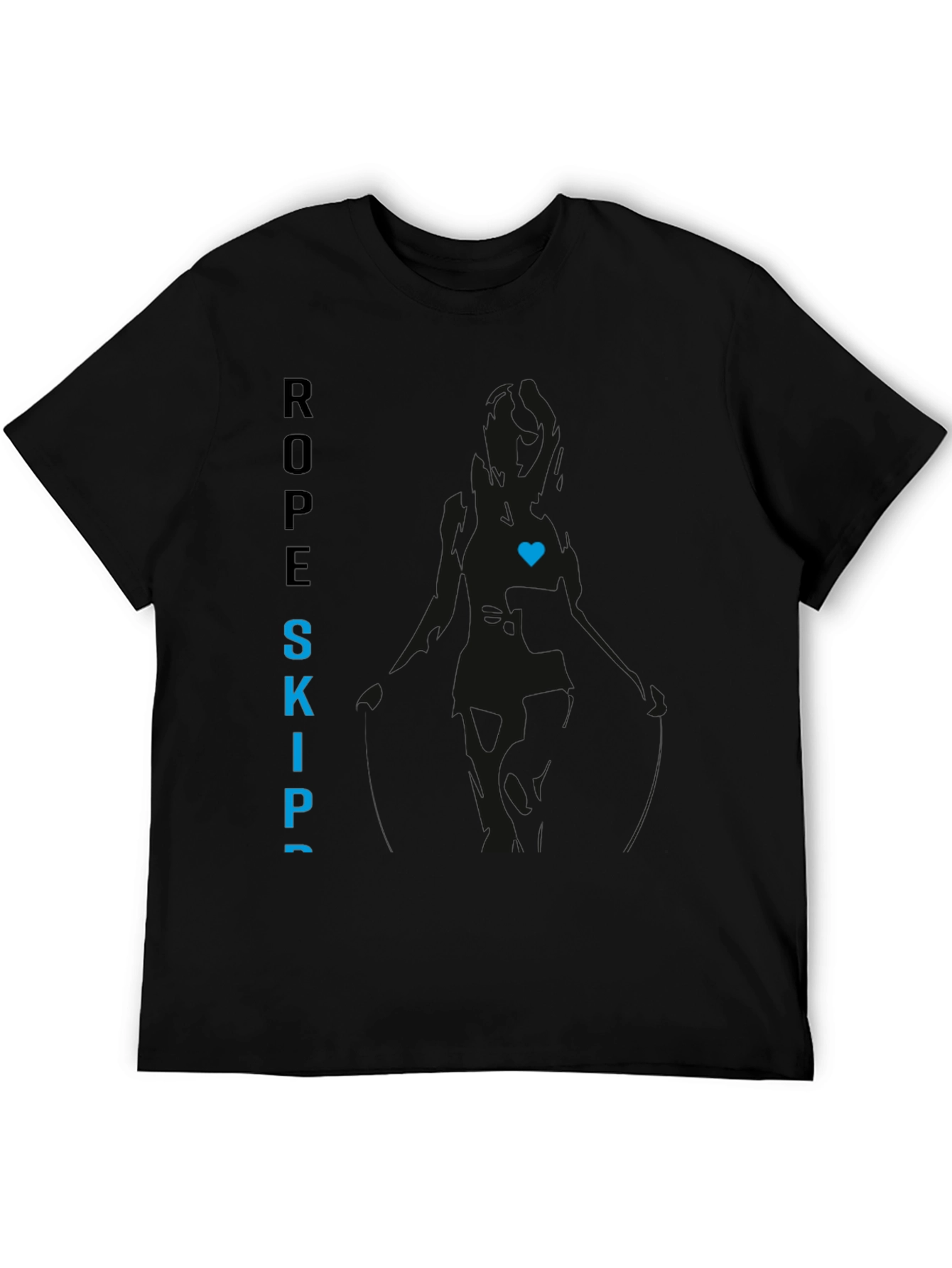 Black Rope Skip Tee with Heart