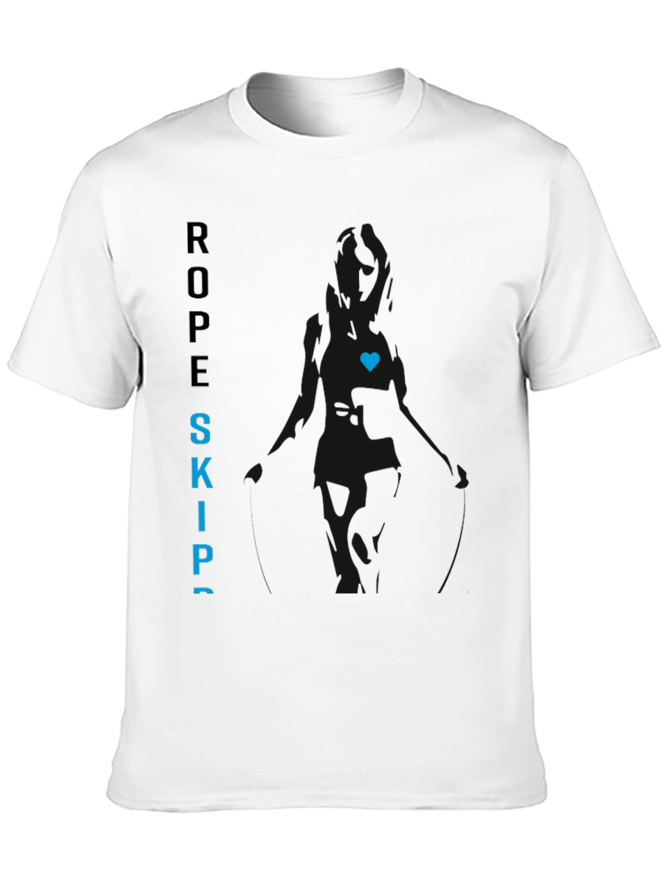 Black Rope Skip Tee with Heart