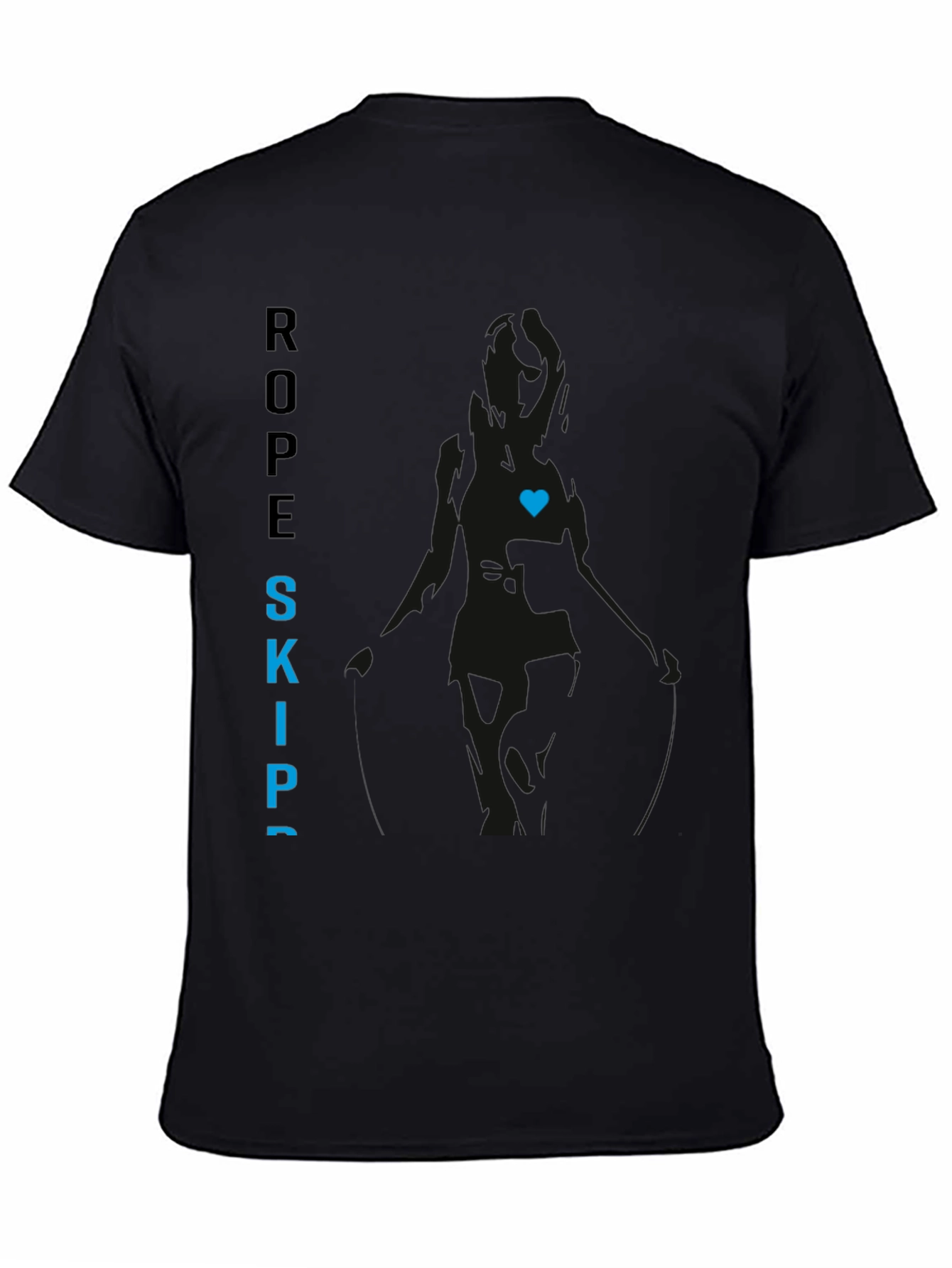 Black Rope Skip Tee with Heart