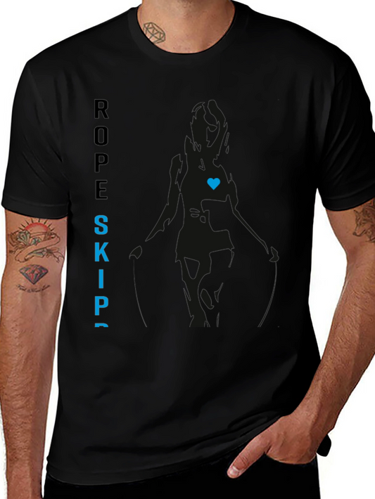Black Rope Skip Tee with Heart