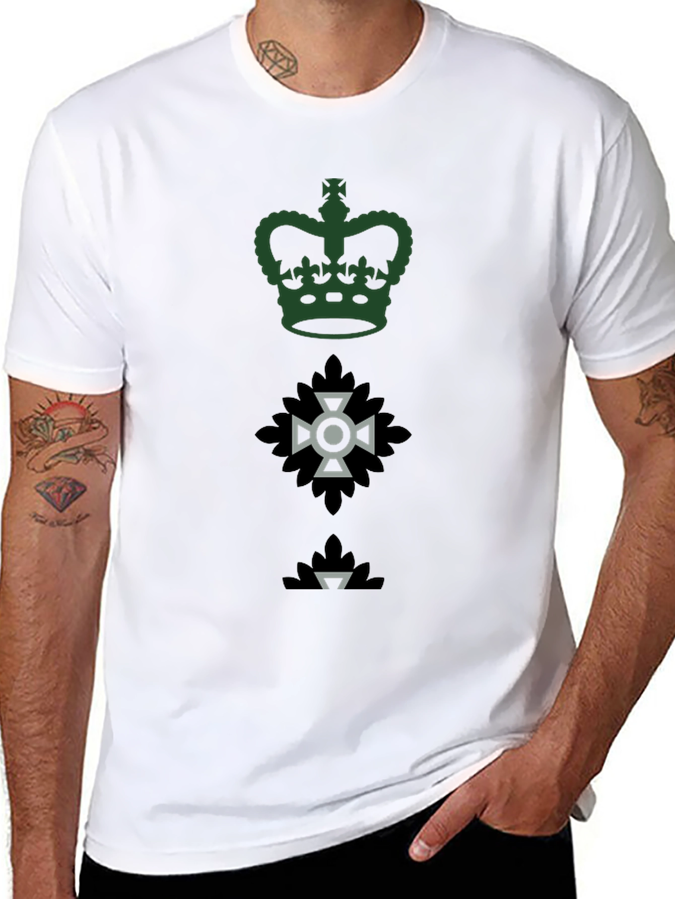 Emblem T-Shirt - Crown Cross & Leaf