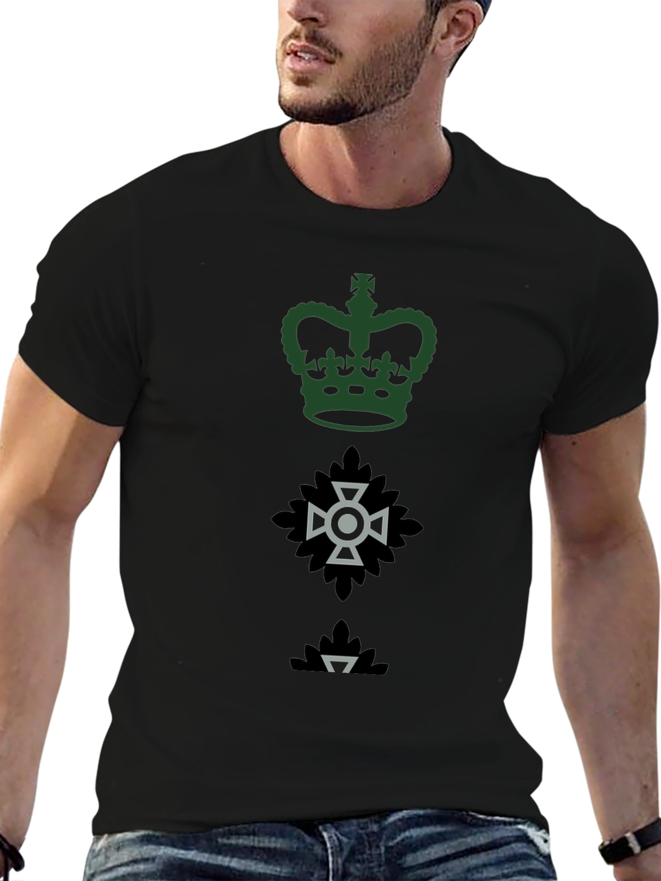 Emblem T-Shirt - Crown Cross & Leaf