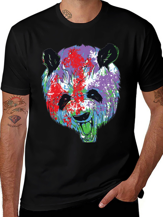 Pop Art Panda Graphic Tee - Black