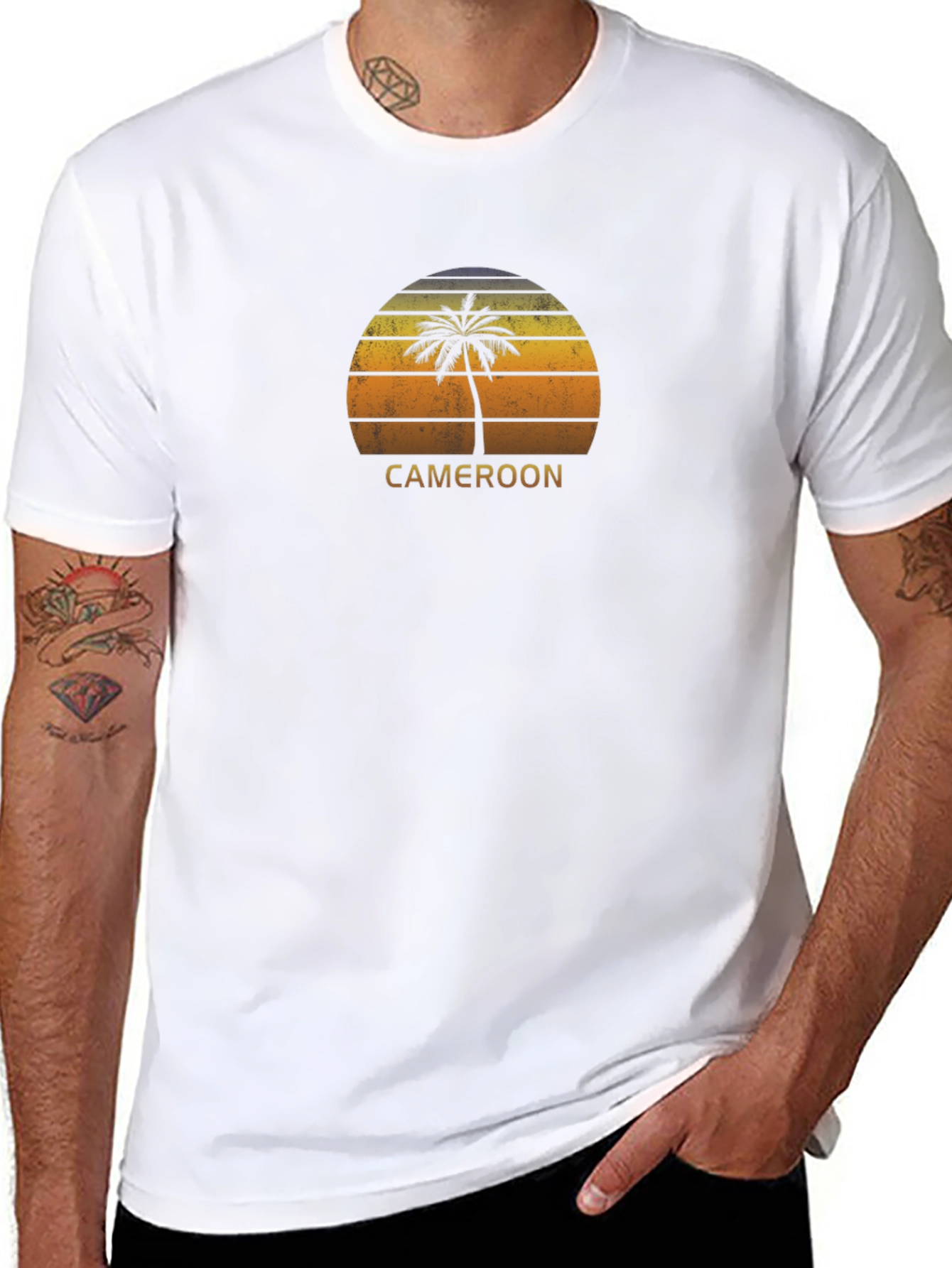 Cameroon Palm Tree Sunset Graphic T-Shirt