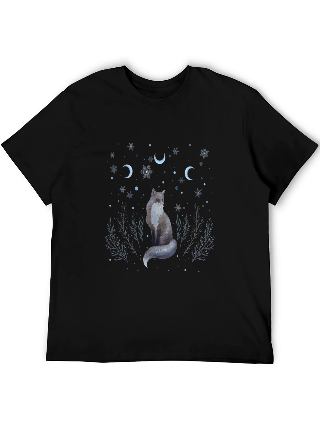 Mystic Fox Graphic Tee - Black Cotton T-Shirt